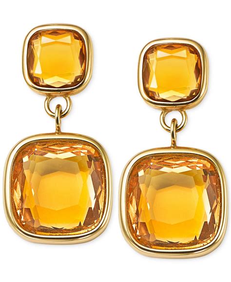 michael kors gold earings|michael kors citrine earrings.